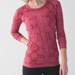 Lululemon Swiftly Tech long sleeve pink python